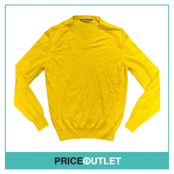 Annapurna - Mens Yellow Cashmere Jumper - Size S - BRAND NEW WITH TAGS