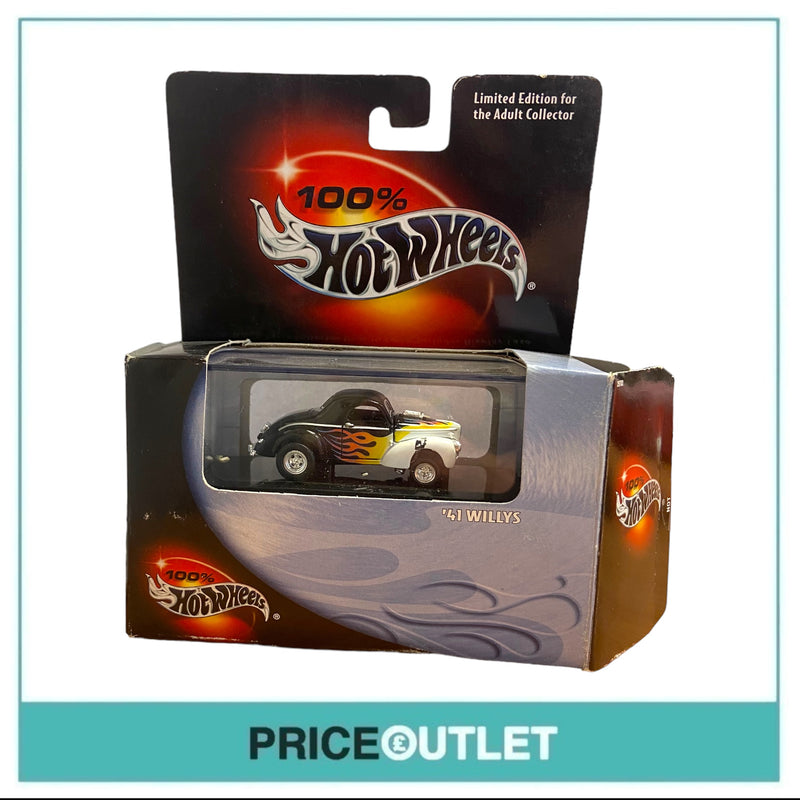 100% Hot Wheels - '41 Willys Limited Edition (Flame) - Damaged Box