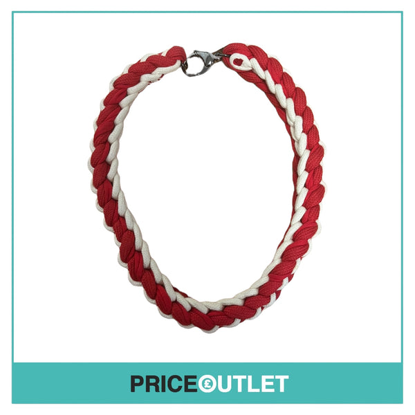 Alienina - Red and White Braided Necklace - Size OS - BRAND NEW WITH TAGS