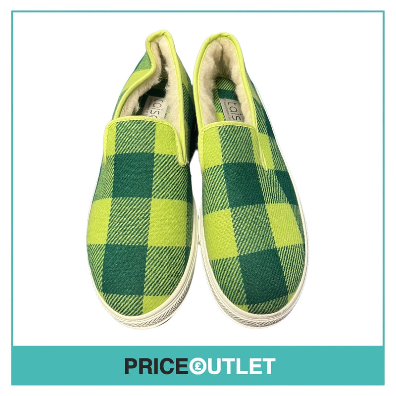 Taise By Souts - Mens Green Check Slip-On Pumps - Size 42 - BRAND NEW