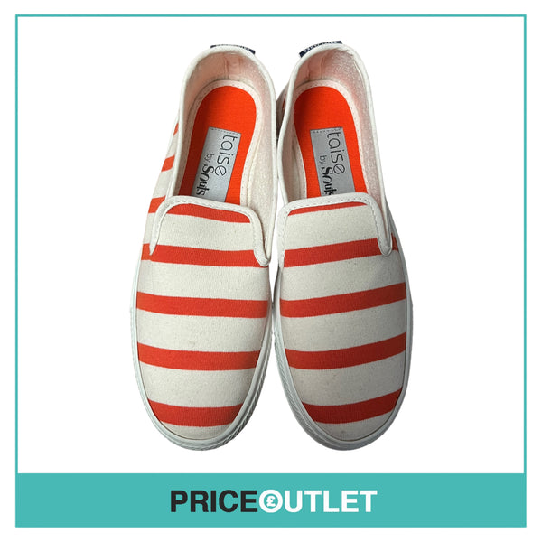 Taise By Souts - Orange and White Striped Slip-on Shoes - Size 38 - BRAND NEW WITH TAGS