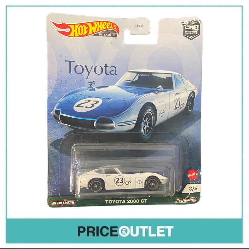 Hot Wheels Car Culture - Toyota 2000 GT (White & Blue) - Damaged Box