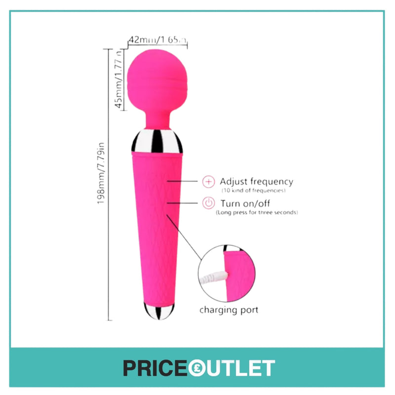 Waterproof Wand Massagers 10 Speeds G Spot Vibrator - Pink