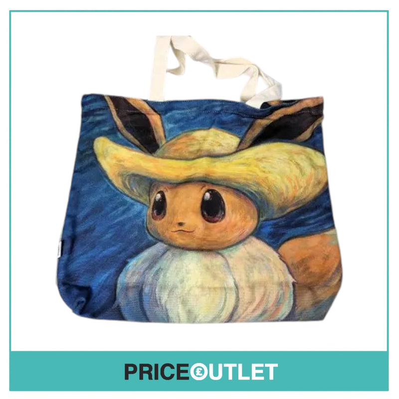 Pokémon Center × Van Gogh Museum: Eevee Inspired by Self-Portrait with Straw Hat Canvas Tote Bag