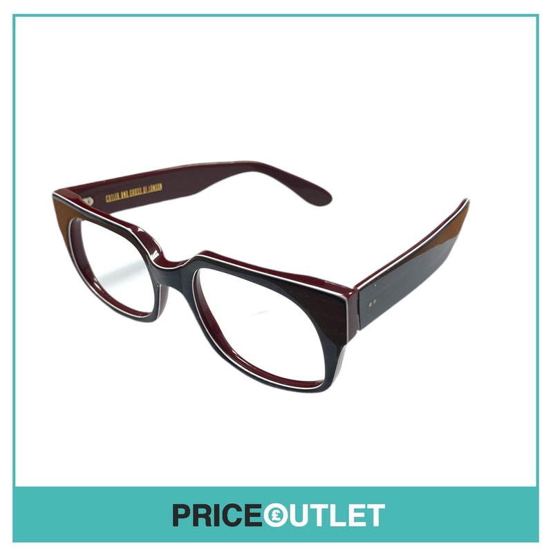 Cutler & Gross - No Lens Pattern & Burgundy Frame Glasses RRP £325