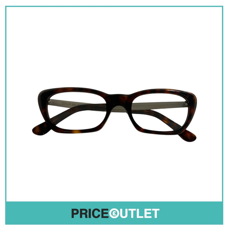 Cutler & Gross - Clear Lens Brown Tortoiseshell Frame Glasses With Silver Detail RRP £325