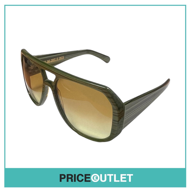 Cutler & Gross - Green Patterned Pilot's Sunglasses RRP £325