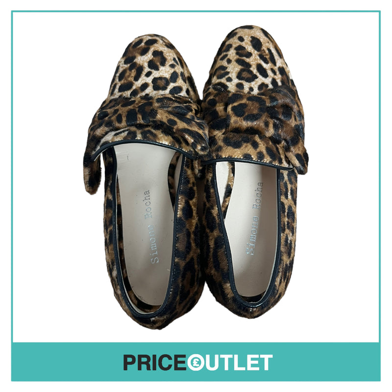 Simone Rocha - Leopard Print Heeled Loafers - Size 36 - BRAND NEW