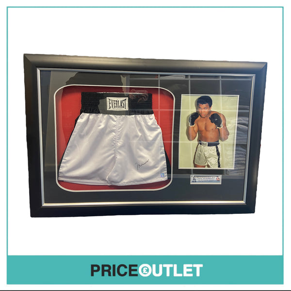 Autographed Muhammad Ali 'The Greatest' Everlast Shorts (Framed)