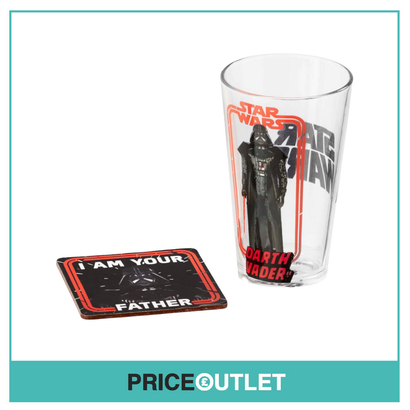 Funko - Star Wars Pint Glass and Coaster Set Darth Vader