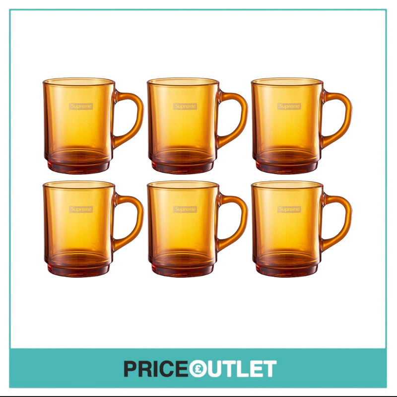 Supreme - Duralex Glass Mugs 'Amber' (Set of 6)