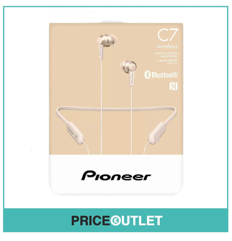 Pioneer SE-C7 BTG GOLD Bluetooth Hifi In-Ear Aluminium Headphones - BRAND NEW - 100% GENUINE