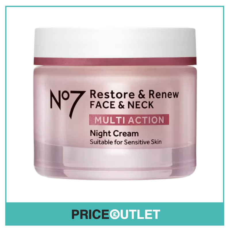 No7 Restore & Renew Face & Neck MULTI ACTION Night Cream 50ml Enhanced Formula