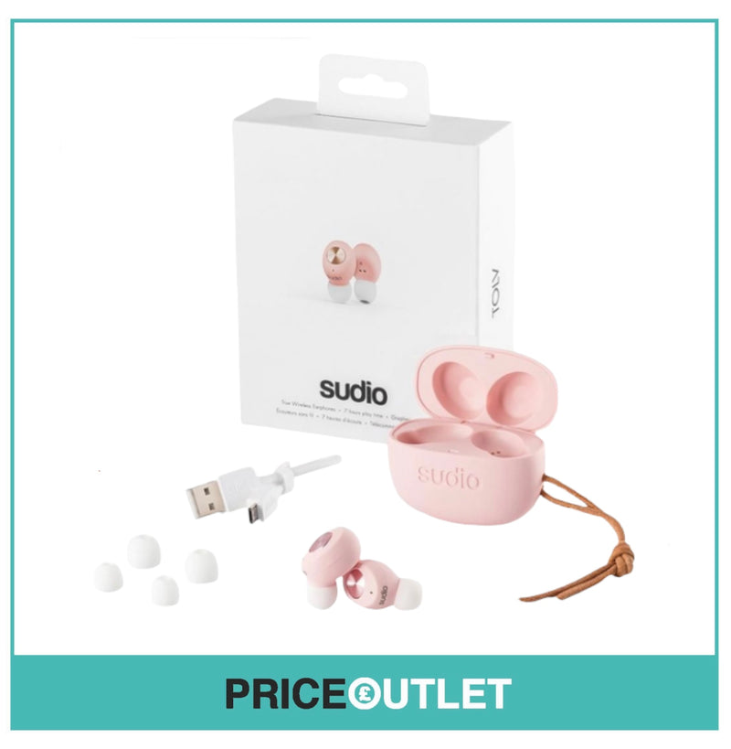 Sudio Tol v True Wireless Bluetooth In-Ear Headphones - Pink - BRAND NEW