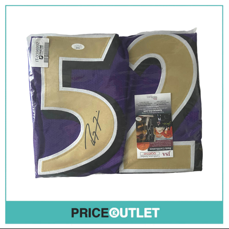 Autographed Ray Lewis Ravens Purple Jersey