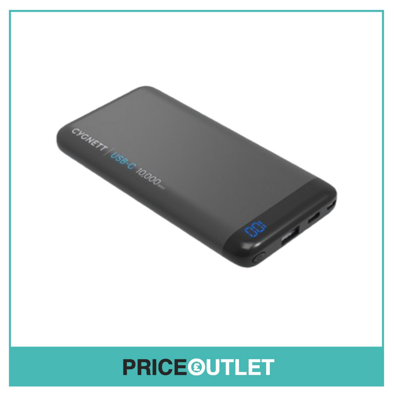 Cygnett ChargeUp Pro 10000 MAh 18W USB-C Portable Charger - Black