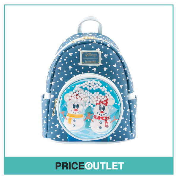 Loungefly - Disney - Snowman Minnie & Mickey Snow Globe Mini Backpack