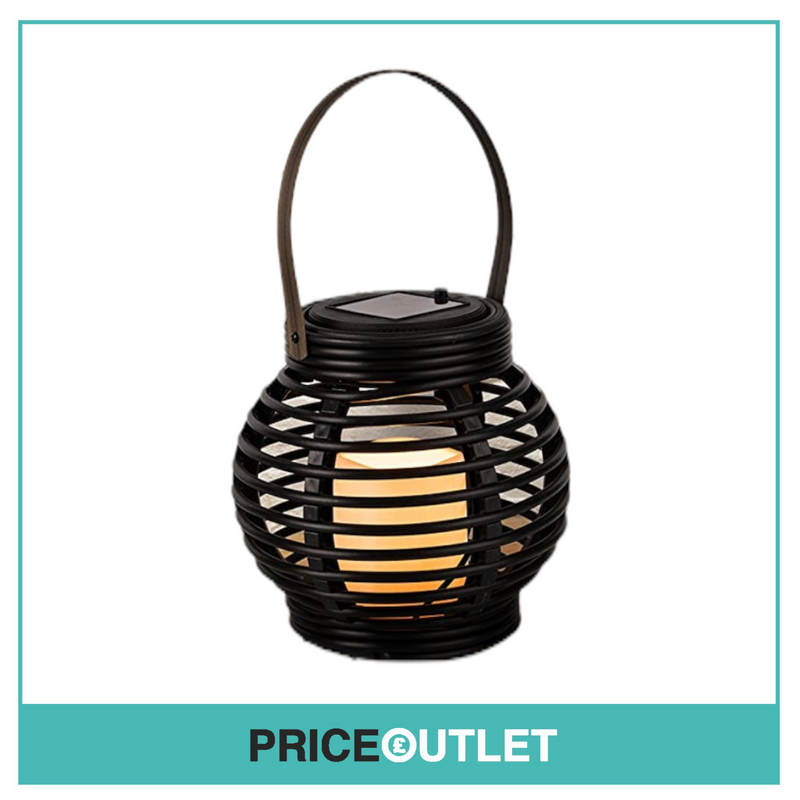 Spear and Jackson - Outdoor Rattan Solar Candle Lantern - Waterproof - New