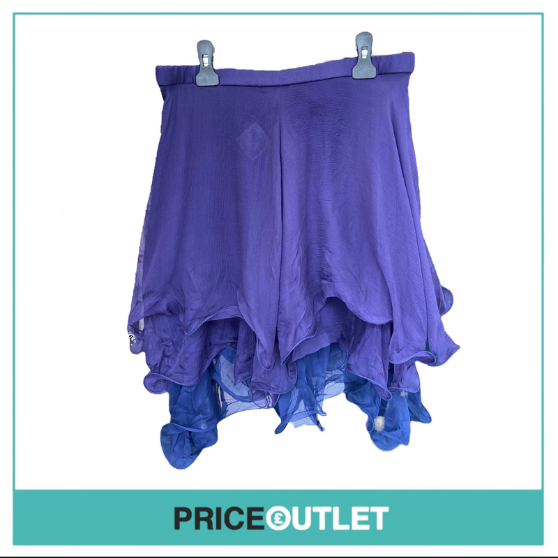 Zandra Rhodes - Purple Silk Skirt - Size 10 - BRAND NEW WITH TAGS