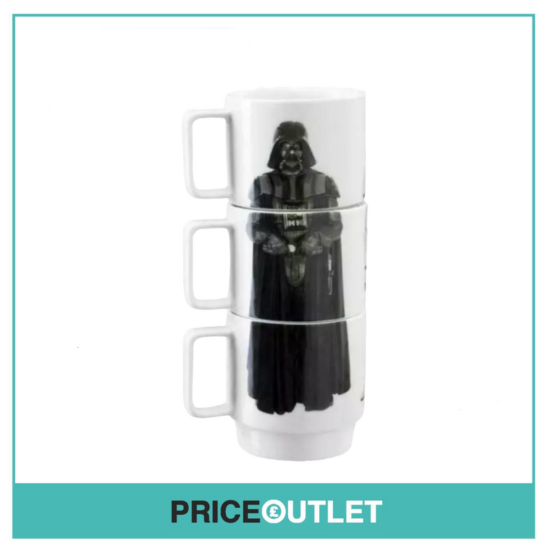 3 Piece Stacking Mug Set! Star Wars - Darth Vader / Stormtrooper / Red Imperial Guard