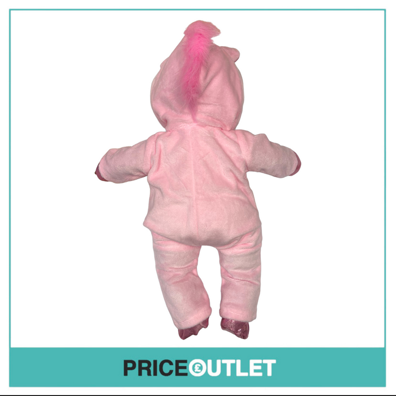 Baby Black Doll With Pink Unicorn Onesie - BRAND NEW