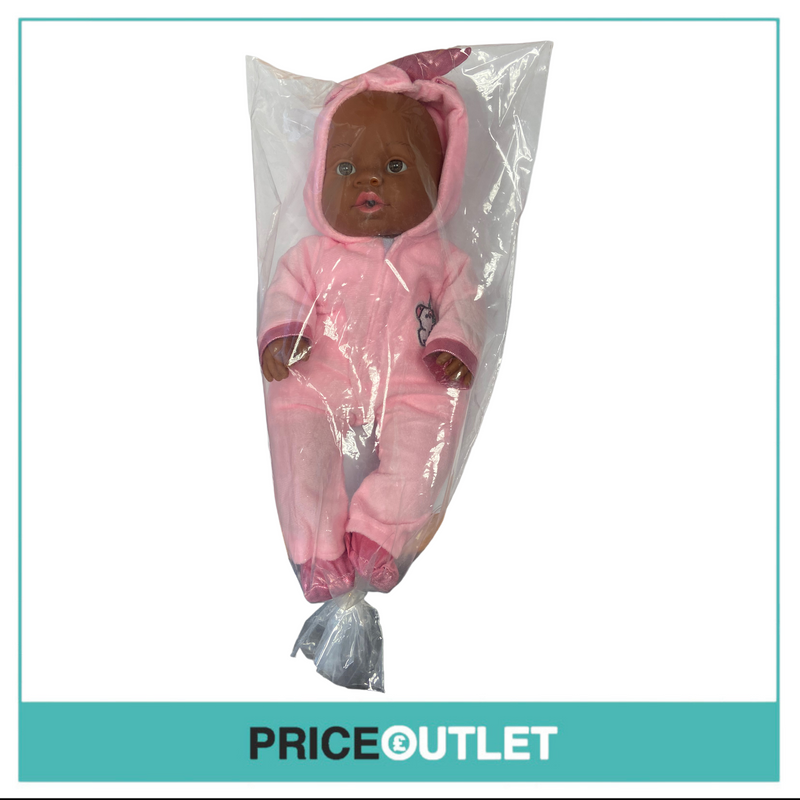 Baby Black Doll With Pink Unicorn Onesie - BRAND NEW