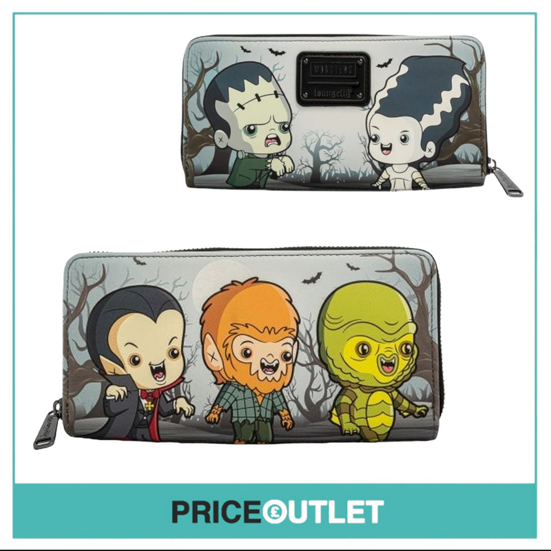 Loungefly - Universal - Monsters Chibi Line Zip Wallet