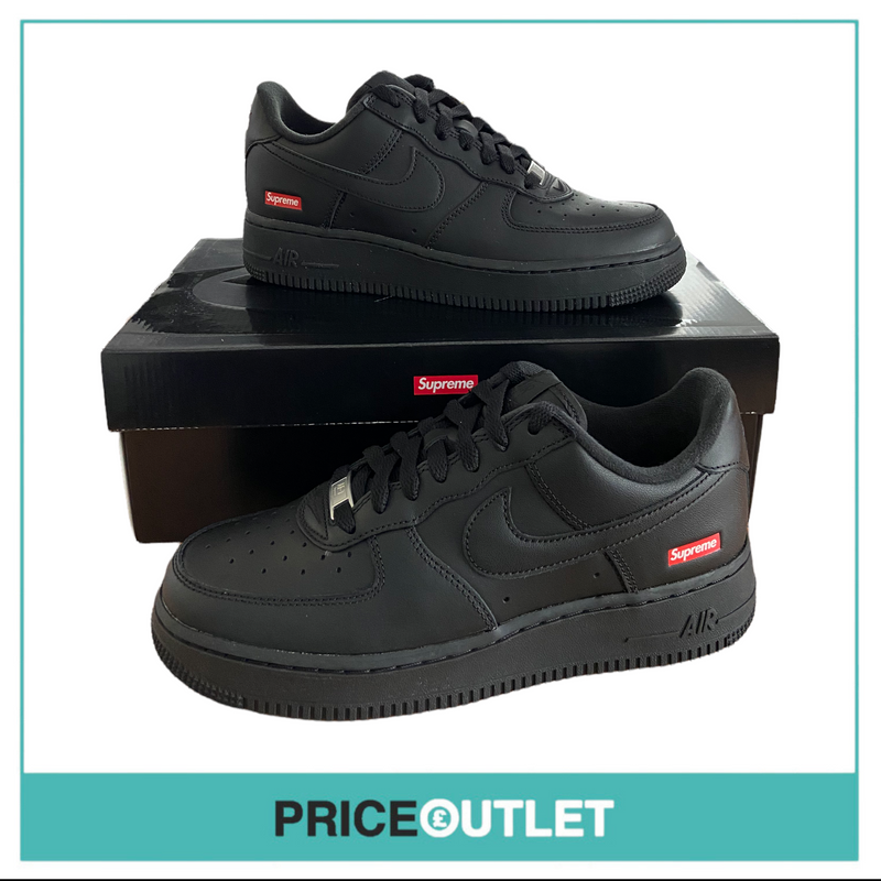 Supreme - Air Force 1 Low 'Box Logo - Black' - Slight Box Damage - UK 5.5