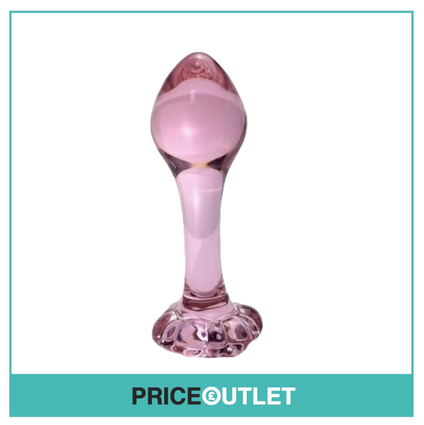 Long Stem Glass Butt Plug in Pink