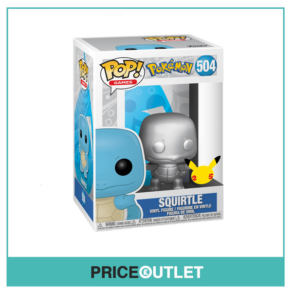 Funko - Squirtle (Silver Chrome) #504 Funko Pop! Pokémon - BRAND NEW IN A FREE POP PROTECTOR