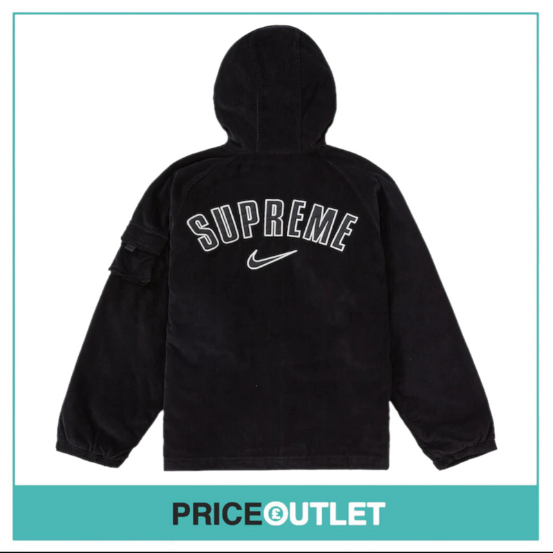 Supreme - Arc Corduroy Hooded Jacket 'Black' - Size M