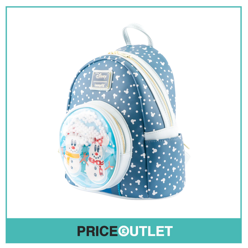 Loungefly - Disney - Snowman Minnie & Mickey Snow Globe Mini Backpack