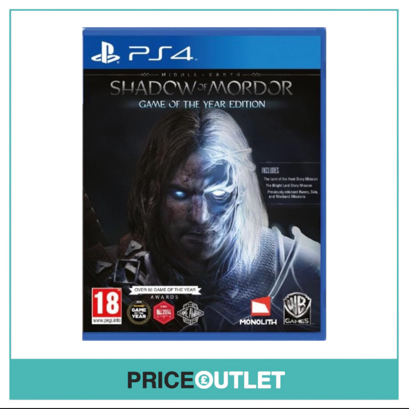 PS4: Middle-Earth: Shadow of Mordor - Game of the Year Edition (PlayStation 4) - Excellent Condition