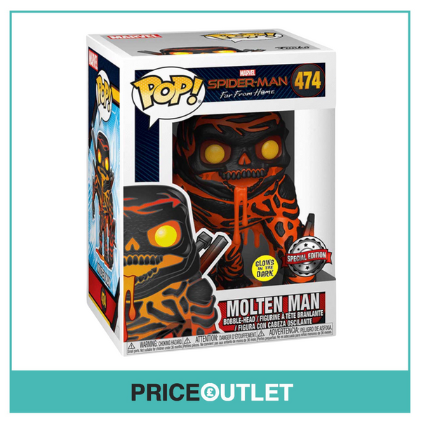 Funko - Molten Man #474 (Glows in the Dark) Spider-Man Far From Home - Special Edition -  BRAND NEW IN A FREE POP PROTECTOR