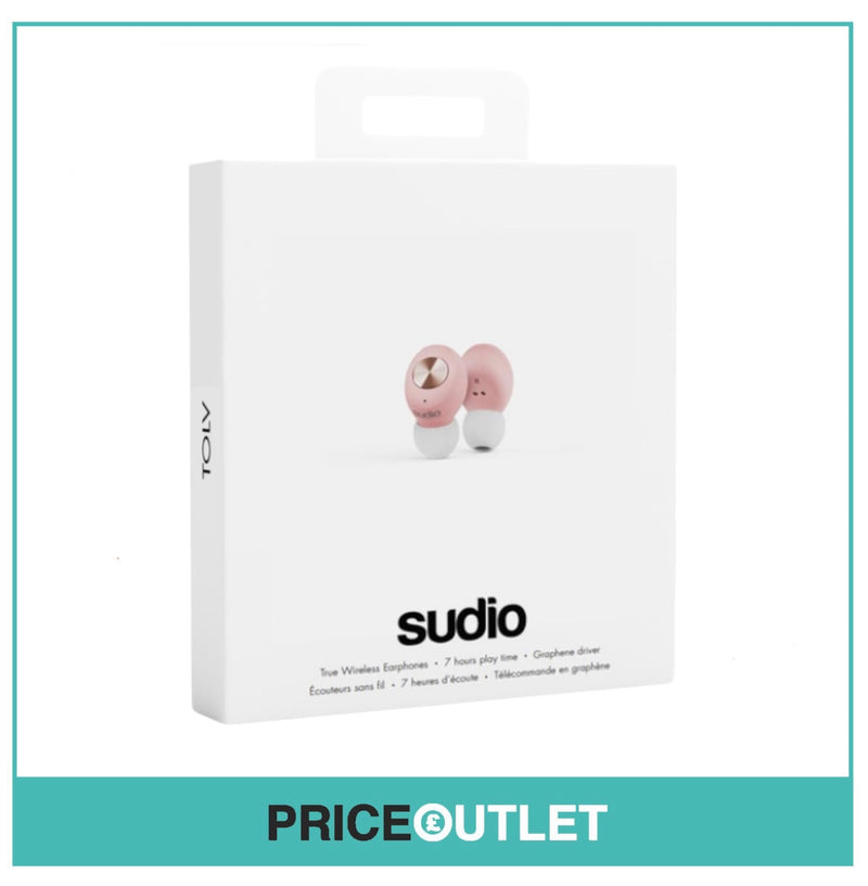 Sudio Tol v True Wireless Bluetooth In-Ear Headphones - Pink - BRAND NEW