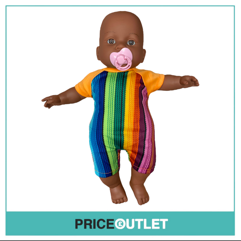 Baby Black Doll With Rainbow Onesie - BRAND NEW