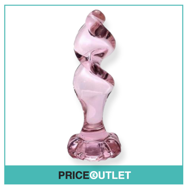 Flower Crystal Glass Twisted Butt Plug - Pink