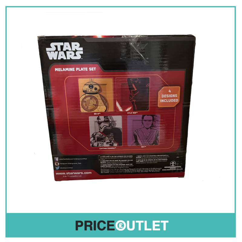 Star Wars The Force Awakens Melamine 4 Pieces Plate Set - Brand New Sealed