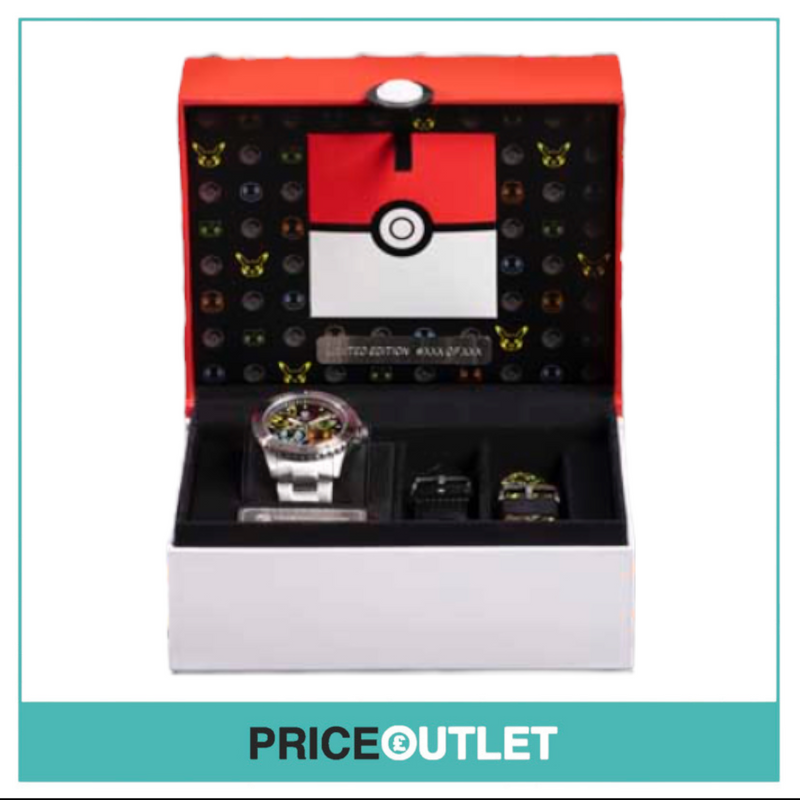 Pokémon Center × Fossil: Kanto First Partners Stainless Steel Watch Box Set