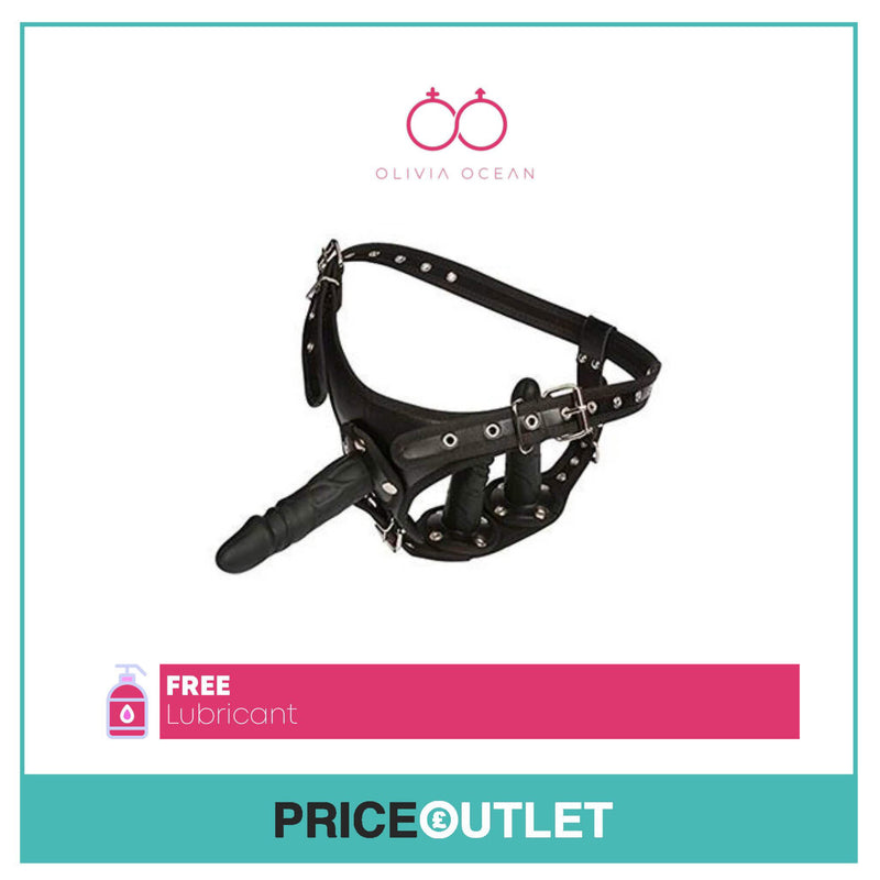 Three Strap On Dildo Harness Realistic Huge Sex Toy For Women Bondage BDSM Black