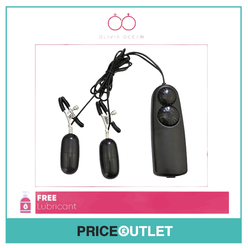 Vibrating Breast Nipple Clamps Vibrator Clit Clip SM Bondage Sex Toy For Women