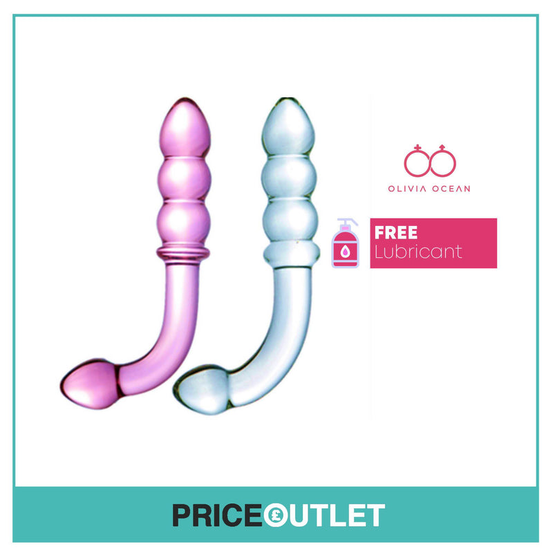 Spectrum Ribbed G-Spot Glass Dildo, Sex Toy, Anal, Vaginal