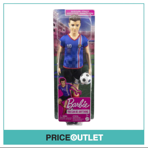 Barbie Ken Soccer Doll - Blue #10 Uniform - Damaged Packaging