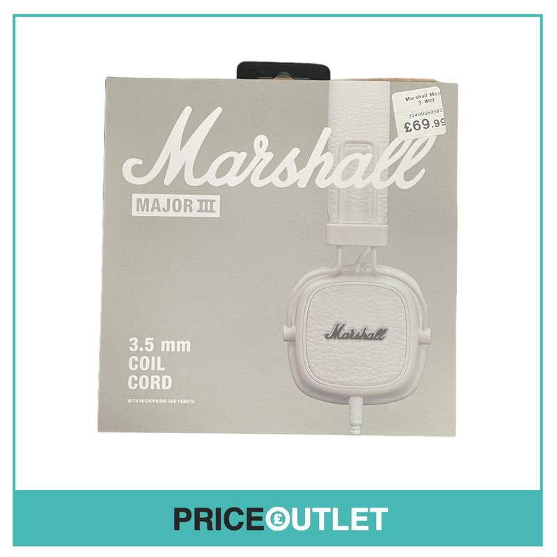 Marshall Major III On-ear headphones  - White Foldable